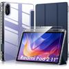 Case + Tempered Glass for Xiaomi Redmi Pad 2 with Stylus Holder, Reinforced Silicone - Navy Blue