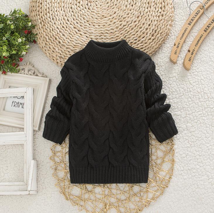 

Осенне-зимние детские свитера с рисунком медведя для маленьких мальчиков и девочек, вязаный свитер с круглым вырезом, топы 100-110cm чёрный