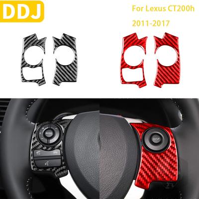 Para Lexus CT 200h 2011 2012 2013 2014 2015 2016 2017 Accesorios Fibra de Carbono Interior Volante Botón Embellecedor