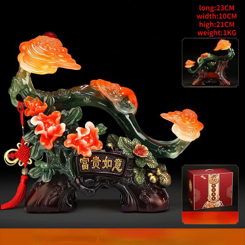 Imitation Jade Ruyi Ornaments Resin Crafts Home Decor Accessories Desk TV Cabinet Decorations