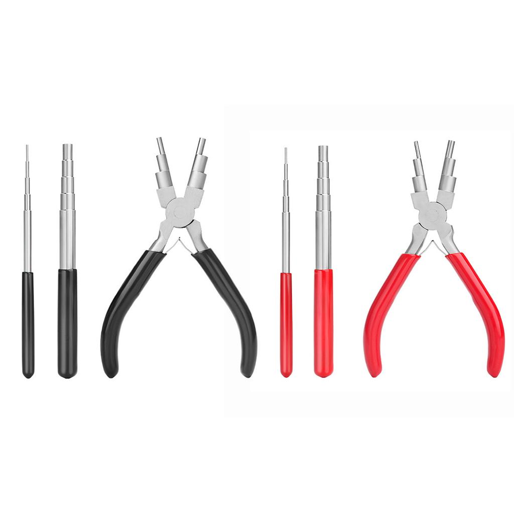 3 sztuki Profesjonalne szczypce jubilerskie Wielofunkcyjne narzędzie do zwijania drutu do tworzenia bransoletek i naszyjników Solidny 6-stopniowy pręt drutowy