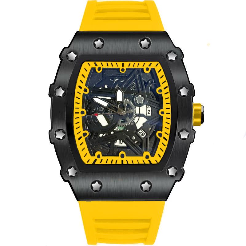 High-Value Fashion Quartz Watch Trendy Luminous Five-Pointed Star Barrel-Shaped Men'S Watch