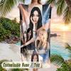 aespa Beach Towel, Personalized Custom Name Text, Quick Dry Large Absorbent Towel For Beach Pool