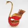 7pcs Set Swan Base Creative Decoration Tableware Fruit Fork Dessert Spoon Cute Coffee Spoon Combination Decoration Ornament