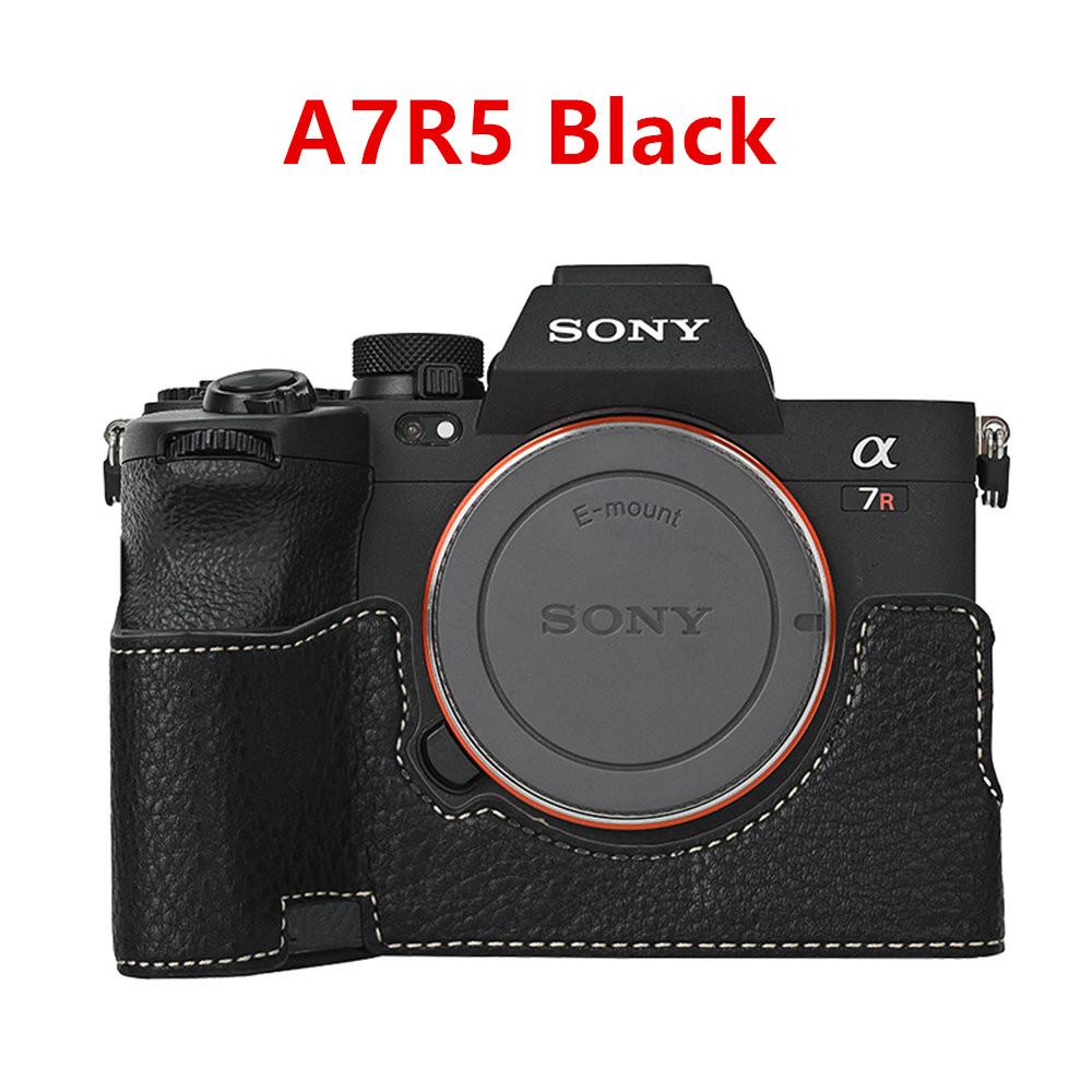 Camera Half Case for Sony A6700 A6400 A6300 A6100 A6000 ZVE10 ZVE10II ZVE10M2 A7R5 A7CII A7C2 Bottom Opening Cover PU Leather
