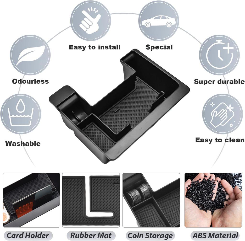 Front Center Console Organizer for 2025 2026 VW Volkswagen Tiguan (S/SE/SE R-Line Black/SEL R-Line) Front Armrest Insert Tray