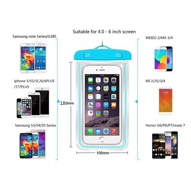 Wasserdichte Handytasche Drift Tauchen Schwimmtasche Unterwasser Trockentasche Hülle Abdeckung Für Handy Wassersport Strand Pool Skifahren 6 Zoll