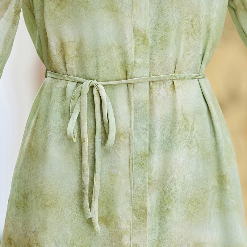 Pastel Summer Round Neck Chiffon A-Line Dress