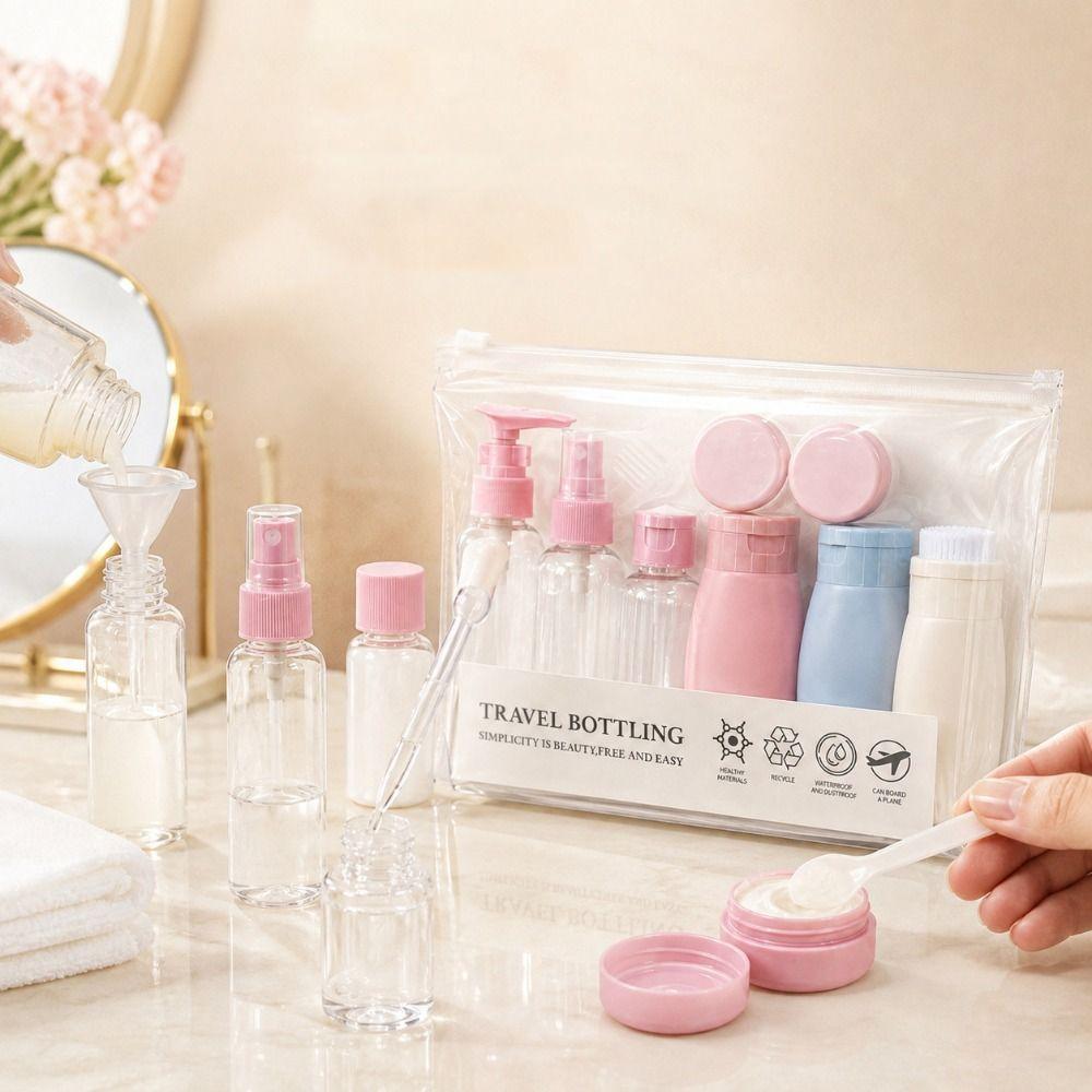 Portable Refillable Bottles Convenient Pump Spray Jars Premium Travel Bottles Set Shampoo