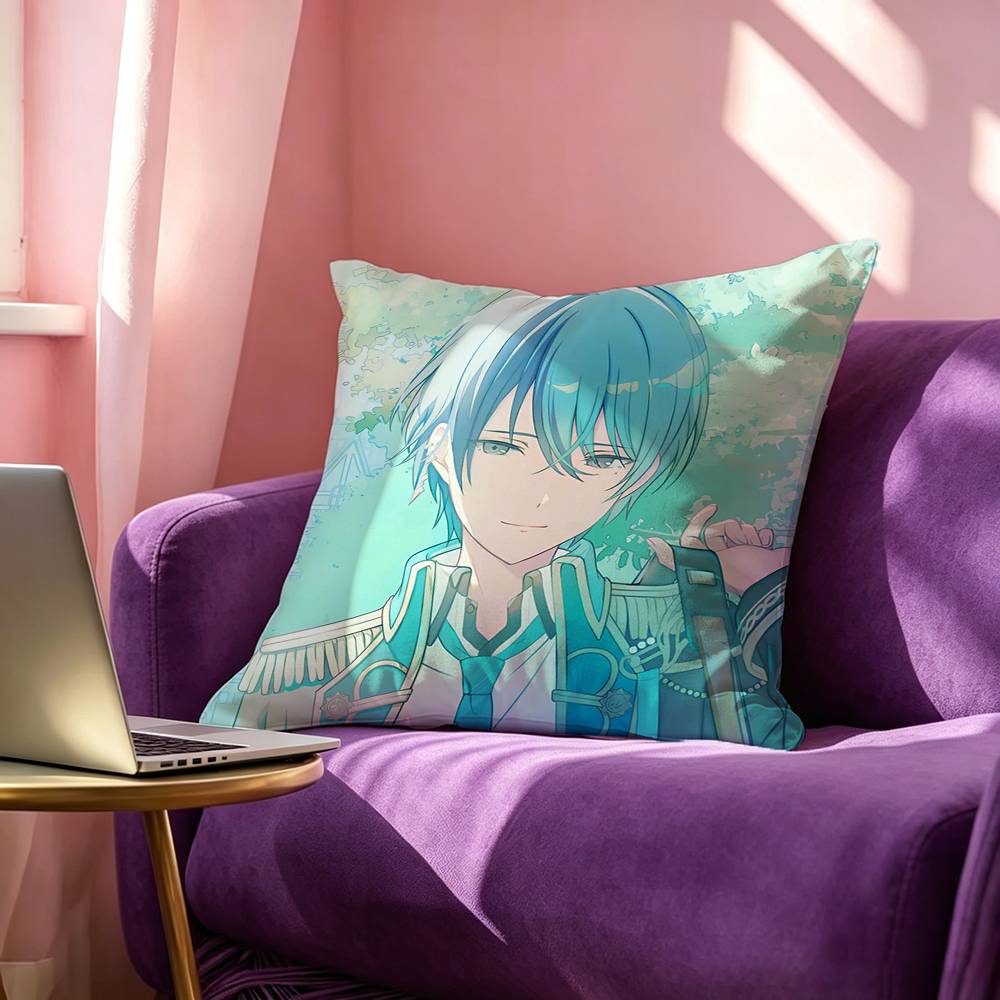 Cosplay Singer Cartoon Aoyagi Toya Pillow Case Square DoubleSided Sofa Cushion Cover Bedroom Bedside Pillow