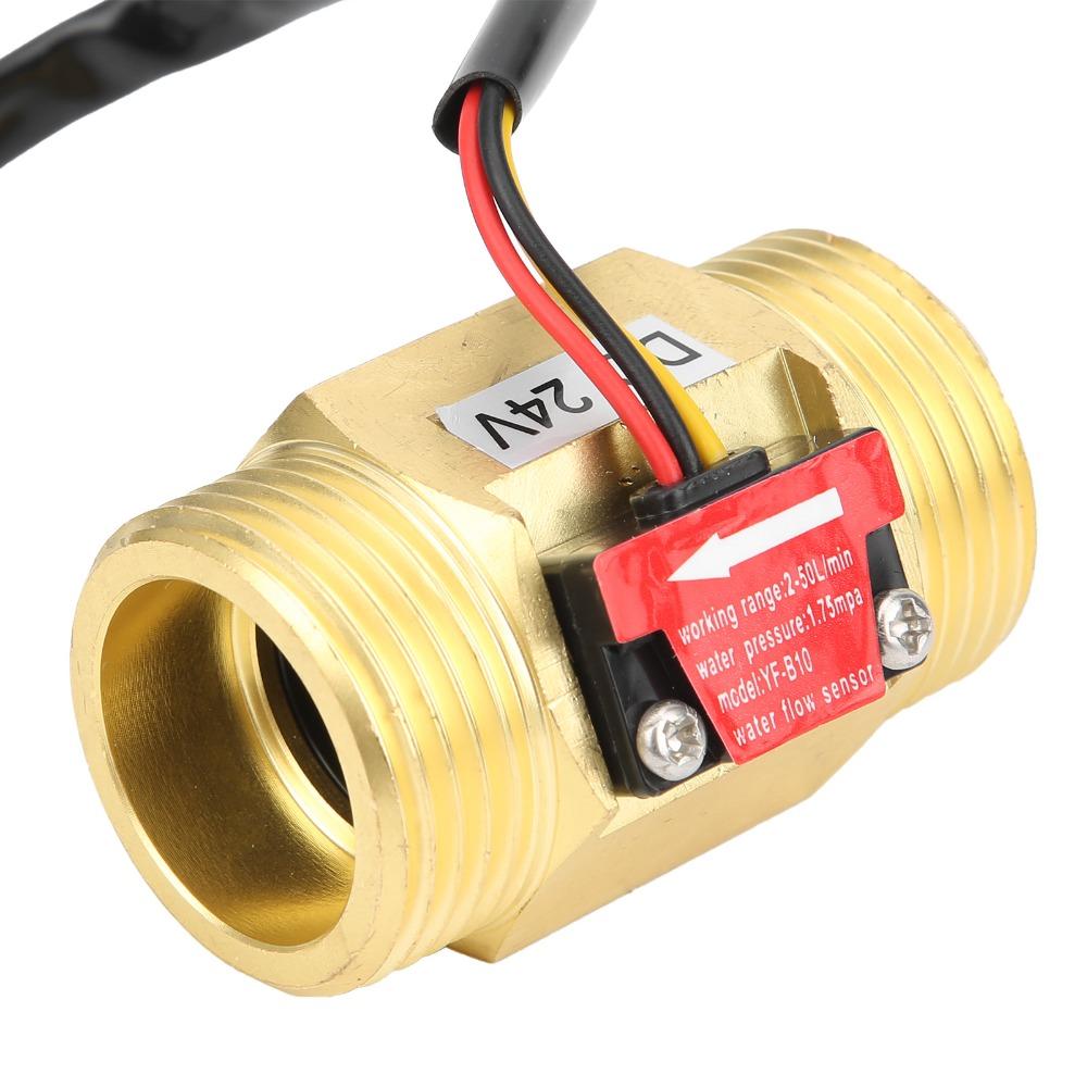 YF-B10 Hall Flowmeter DC24V Turbine Flowmeter Flow Switch Water Flow Sensor Liquid Measurement