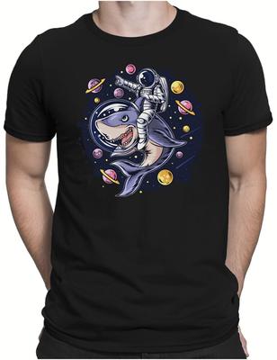 Astronautenhai Spaß Weißer Hai NASA Kosmos Galaxy Unisex T-Shirt