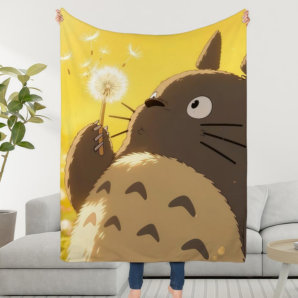 Classic Cartoon T-Totoro-S Cute Blanket Soft Warm Furry Throw Super Kids Toys Bed Sofa Car Cradle