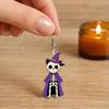 Acrylic Dangle Earrings 1 Pair Halloween Skeleton Cat Drop for Women, Witch Hat Skull Hoop Earring, Theme Jewelry Gift Sweet Cool