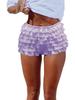 2025 Euro Lace Layered Mini Skirt with Patchwork and Ultra-short Hot Pants – Spring Trend Style