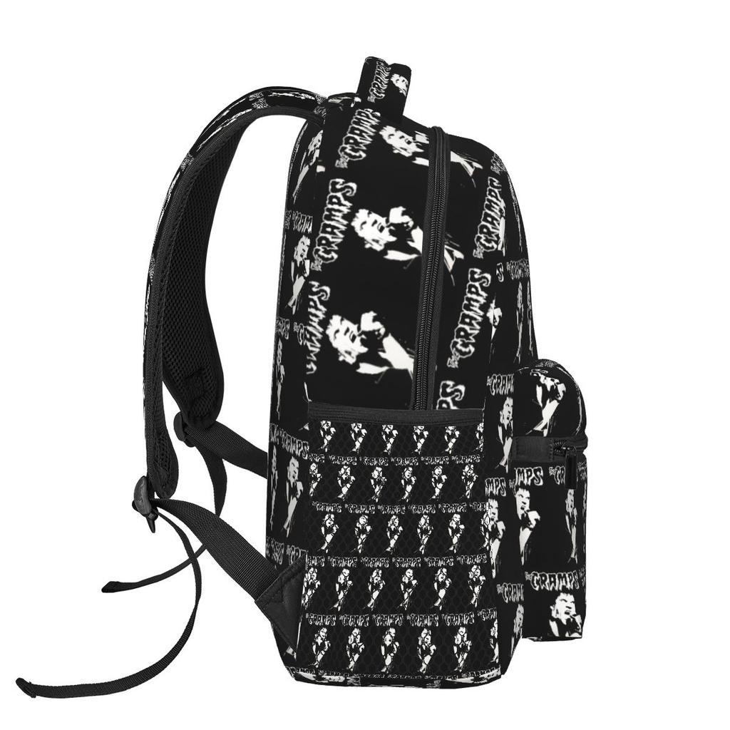 80S The Cramps Band Bad Music For Bad People Student Backpack School Bag Hiking Daypack for Boys Girls Bookbag Shoulder Bags