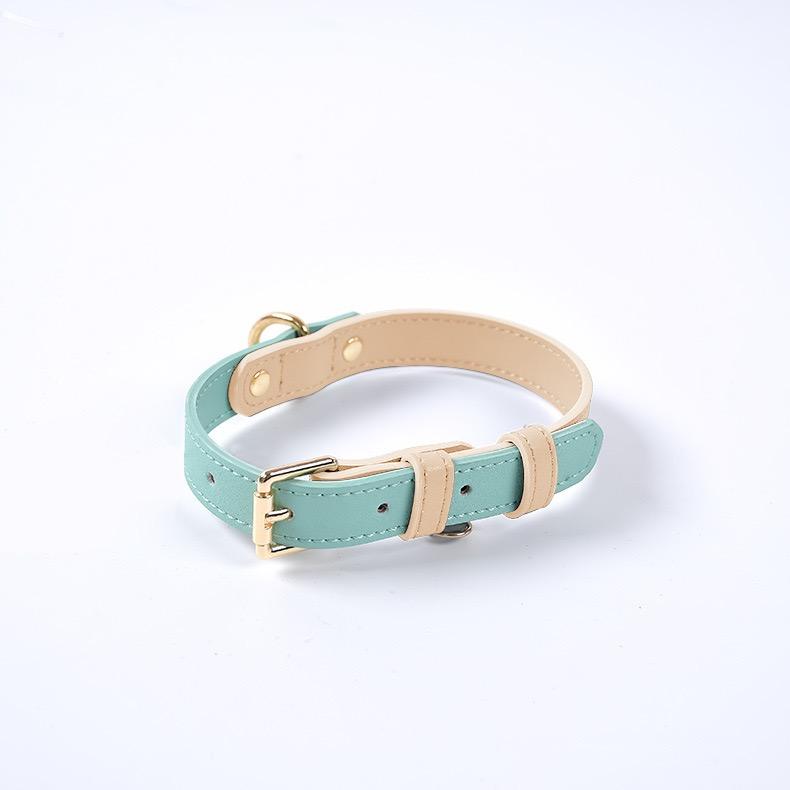 2025 Hot Eco-Friendly Soft Breathable Leather Modern Dog Collar with Leashes Set For Pets