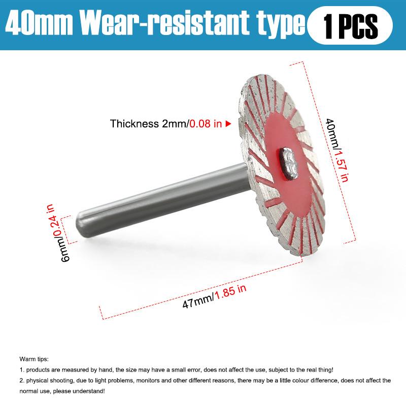 40mm Stone Carving Blade Engraving Diamond Saw Blades Dry Cutting Disc Grinding Wheel 6mm Shank for Stone Ceramic Porcelain Tile
