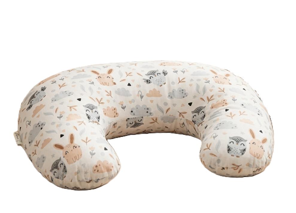 Bean croissant nursing pillow (beige hedgehogs)
