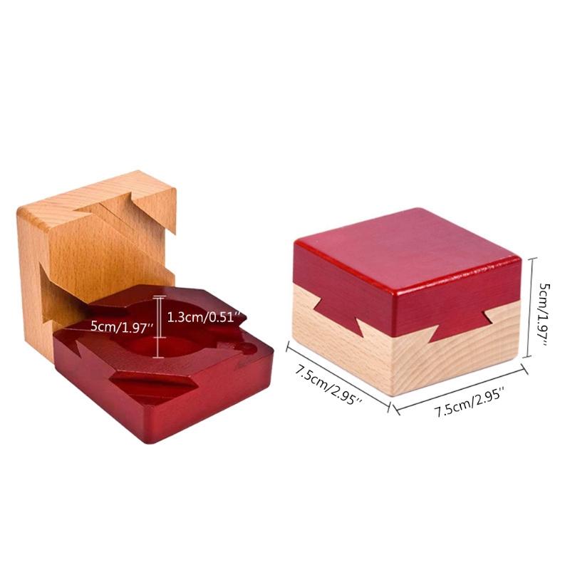 Wooden Magic Puzzle Box, Wood Secret Opening Puzzle Box Mysterious Box Gift for Kids Adults Surprise Brain Teaser