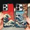 Japanese Wave Kanagawa Surfing Plating Phone Case For Xiaomi Redmi Note 14 15 Pro Plus 13 12 11 11S 11T 10 9S 9 5G Anti-Fall Air