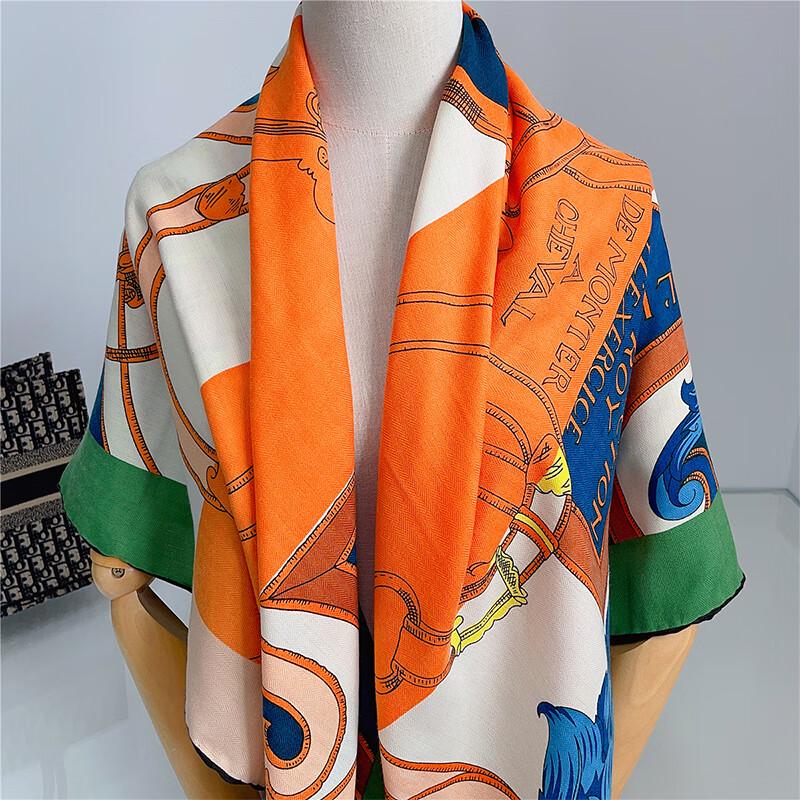 Women's Versatile Wool Blend Large Square Scarf & Shawl