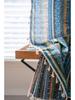 Yiman Qiyun Bohemian Striped Yellow Cotton-Linen Kitchen Curtain, Semi-Light-Blocking