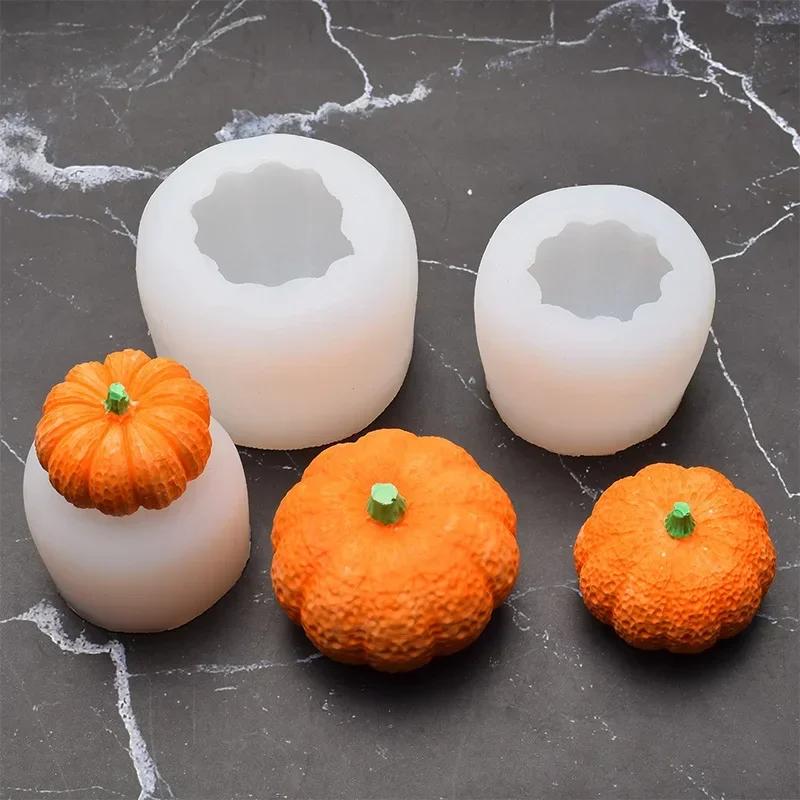 3D Pumpkin Candle Mold, Manual DIY, Old Pumpkin, Christmas Aromatherapy Candle Decoration, Silicone Abrasive Tool