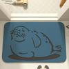 Cute Round Face Seal Floor Mat carpet diatom mud bathroom quick-drying absorbent floor mat household bathroom
