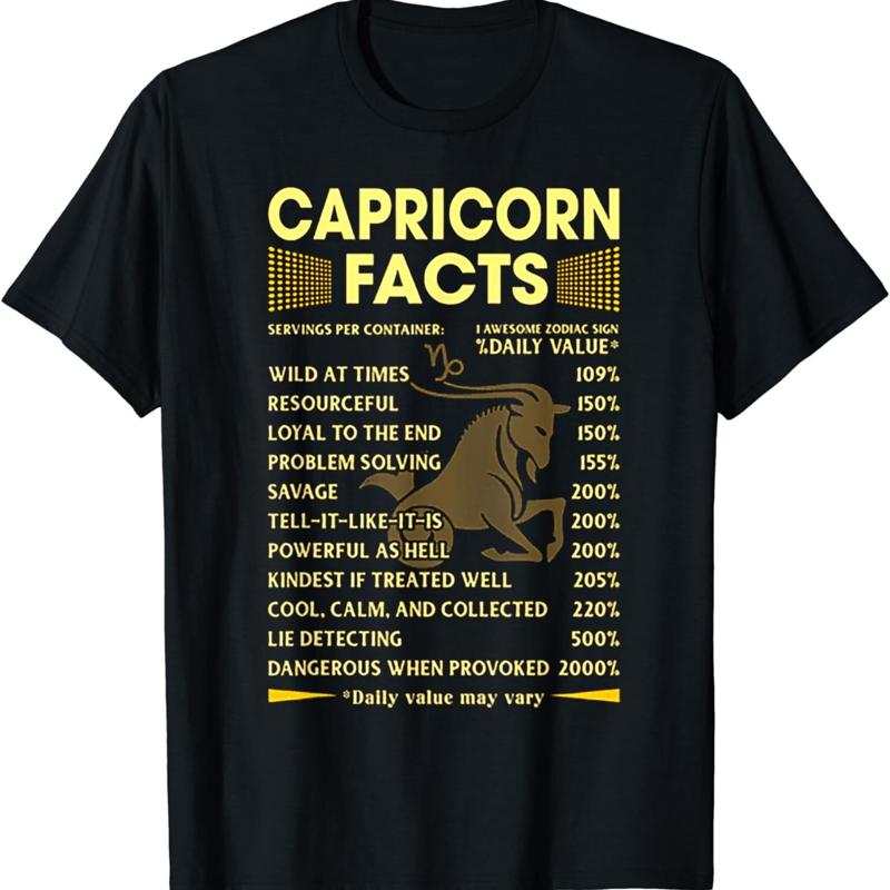 Capricorn Facts Zodiac Funny Birthday T Shirt S разноцветный