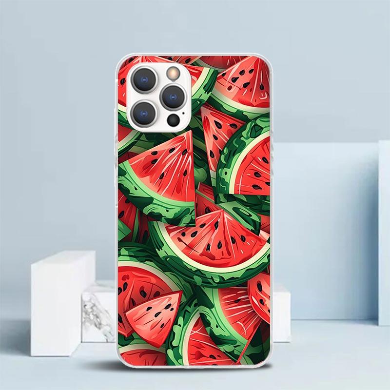 Wassermelone Sommerfrucht Handyhülle Für IPhone 16 17 Air 16E 15 14 Plus 13 Mini 12 11 Pro Max 7 8 + SE 2020 Weiche TPU Rückseite 1