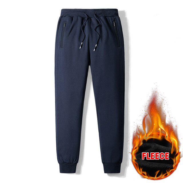 

Зимние мужские флисовые теплые повседневные брюки в классическом стиле, утепленные брюки для бега, спортивные штаны, мужской бренд XXXXXL темно-синий