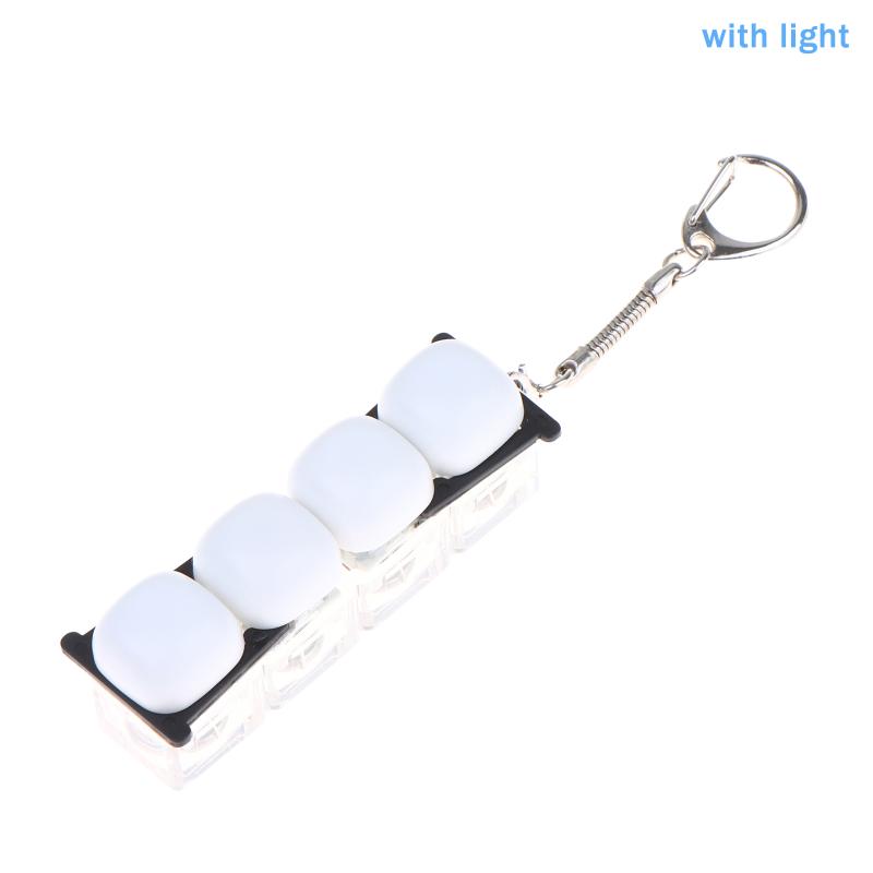 Relaxing Diy Keyboard Keychain Keycap Keys Button Finger Keyboard Cap 1/2/3/4/9Keys Relief Stress Clicker Toy Child Adult