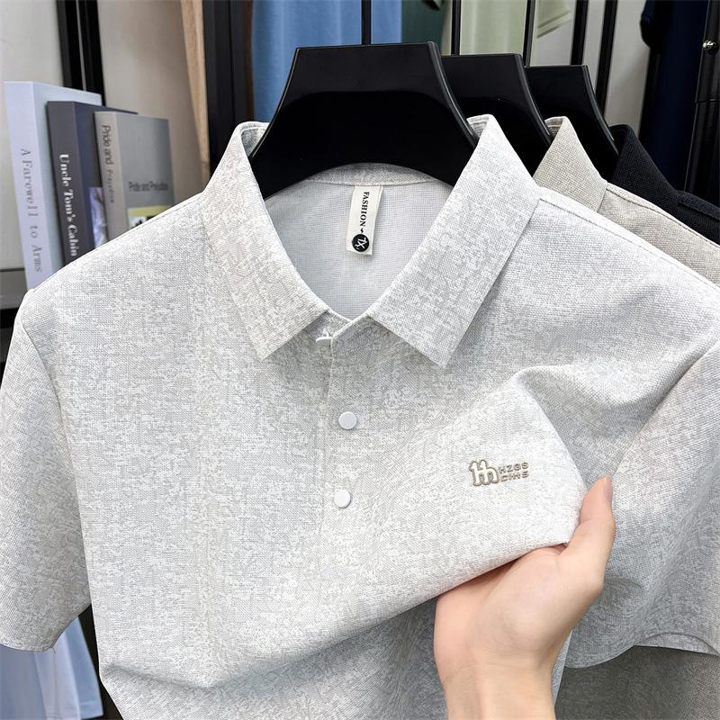 Summer Casual Short Sleeve T-Shirt Polo Shirt Lapel Collar Business Fashion M