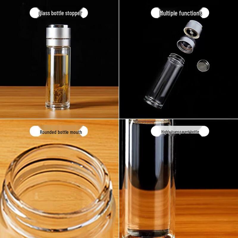 Lu Feng Lai Double-Layer Tea Infuser Glass Cup