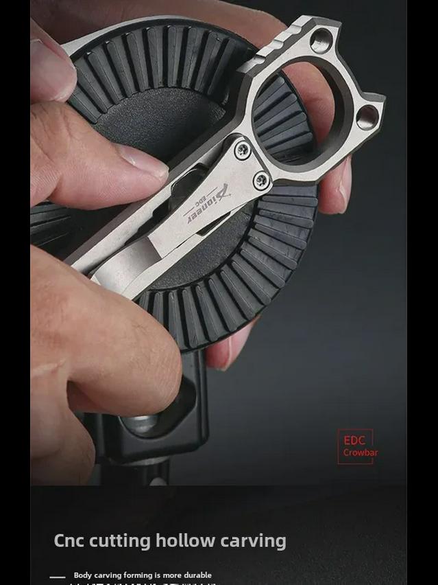 Titanium Alloy Multifunctional Outdoor Crowbar and Bottle Opener with Wrench for Self-Defense and EDC.