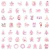 10/30/50/100pcs Kawaii Pink Christmas Santa Claus Stickers Aesthetic Decals DIY Skateboard Guitar Cute Cartoon Sticker for Gift