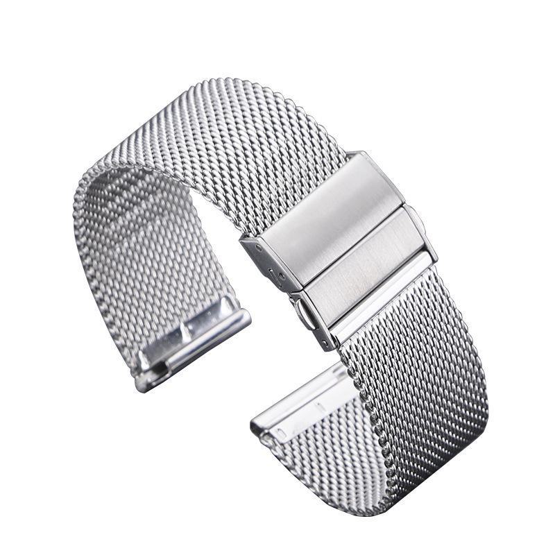 Compatible Stainless Steel Milanese Strap for 22mm Apple iWatch & Huawei GT4, Double Snap Closure