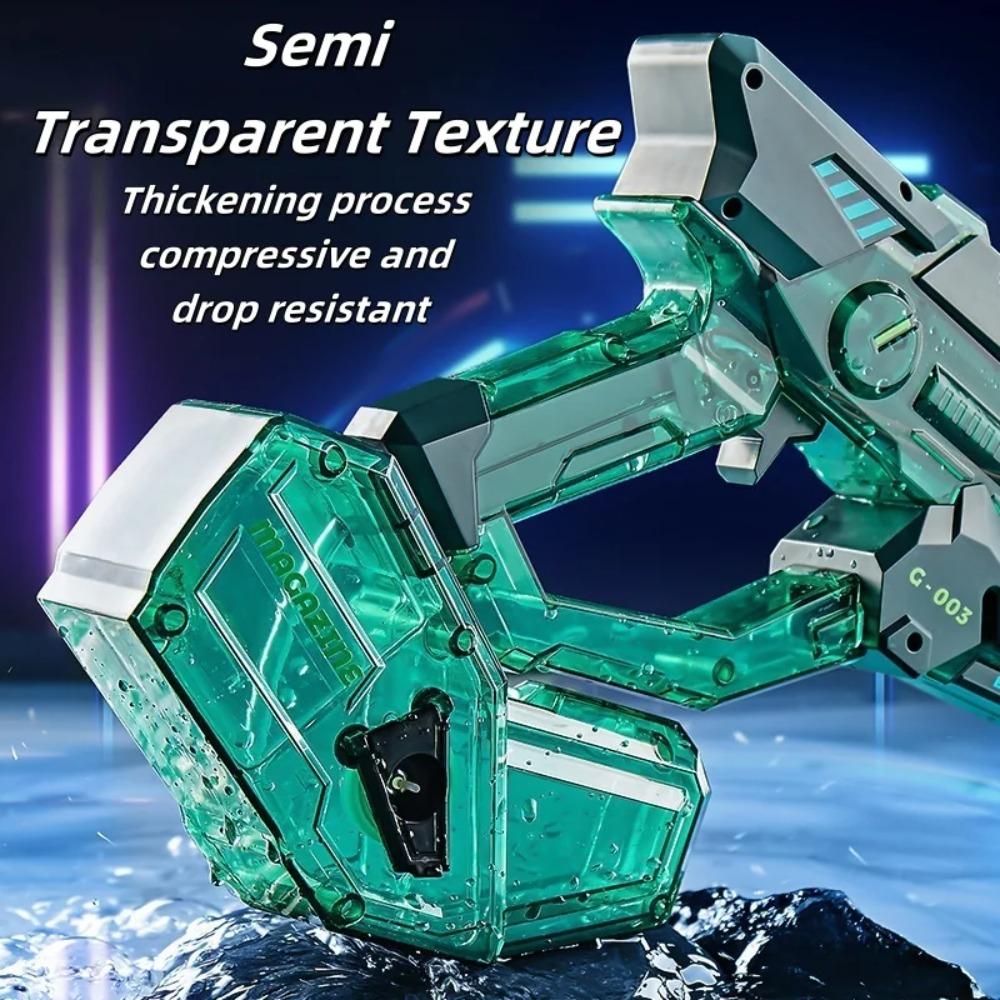 Electric Water Gun With Shiny Light And Muzzle Automatic Water Blaster For Summer Pool Outdoor Fighting Toys For Adults Young Boys