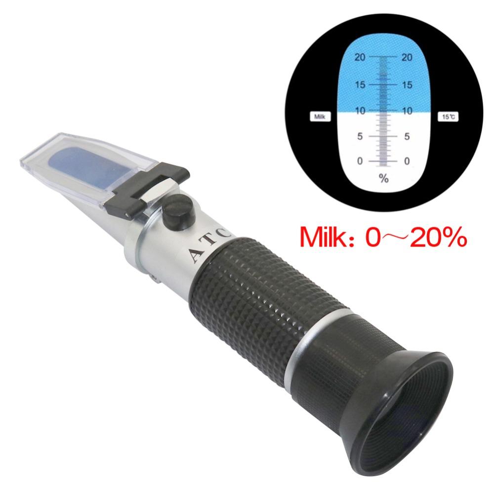 Milk Concentration Detection Refractometer 0~20% Automatic Temperate Compensation Tester Cow Feeding Equipment 1 Set