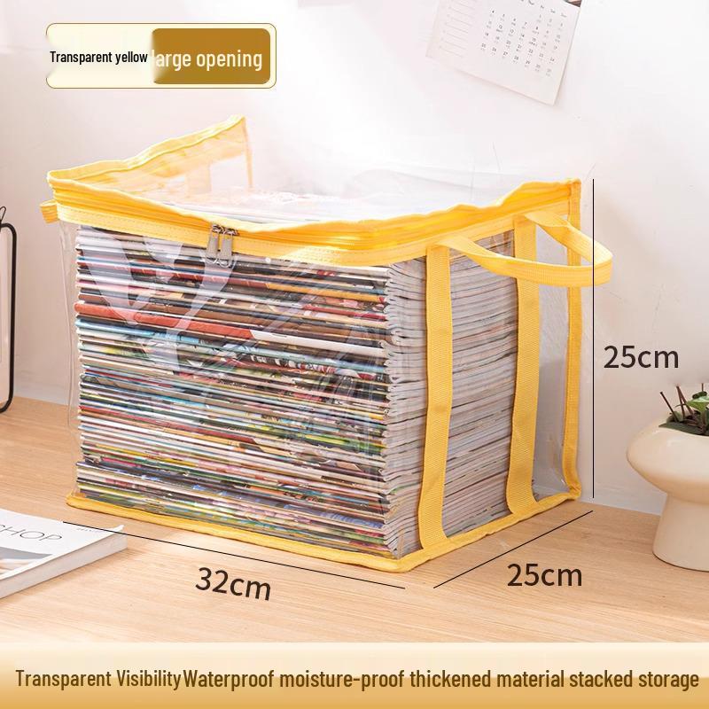 Clear Dustproof Book Storage Bag - Large Capacity Organizer for Students