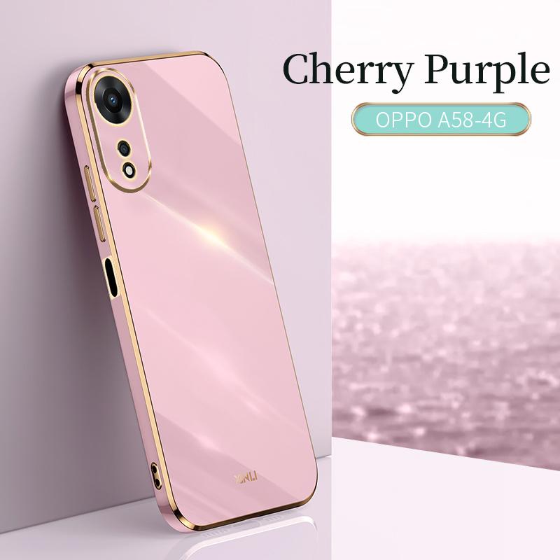 

Для OPPO A58 A 58 4G чехол Мягкая силиконовая задняя крышка чехол для телефона с рисунком For OPPO A58 4G фиолетовый
