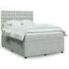 VidaXL Slatted Bed Base and Mattress Light Grey 140x190cm Velvet, Bed, Platform Bed, Panel Bed, Furniture of 3292346