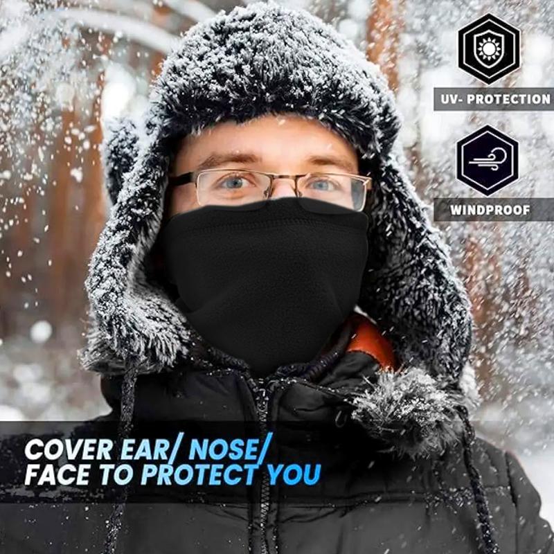 1 Pièce Écharpes de Cou Mode Doublure Épaissie Masque Facial Coupe-Vent Garder au Chaud Chauffant Couleur Unie Polyester