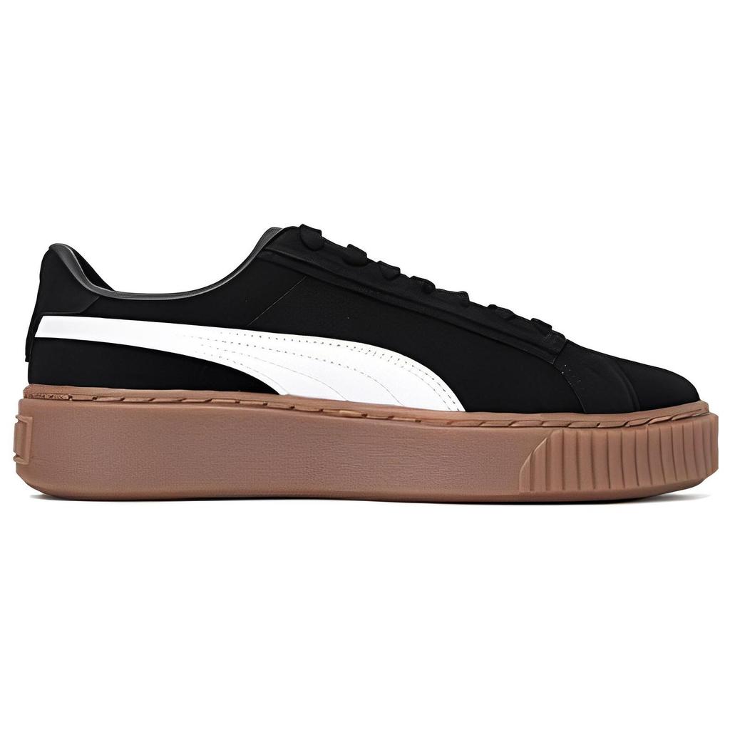 Puma Suede Platform Comfortable Low-Top Sneakers Women sneakers Black White Brown 395225-04
