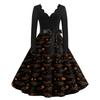 Women's Halloween Printed Maxi Dress for Party