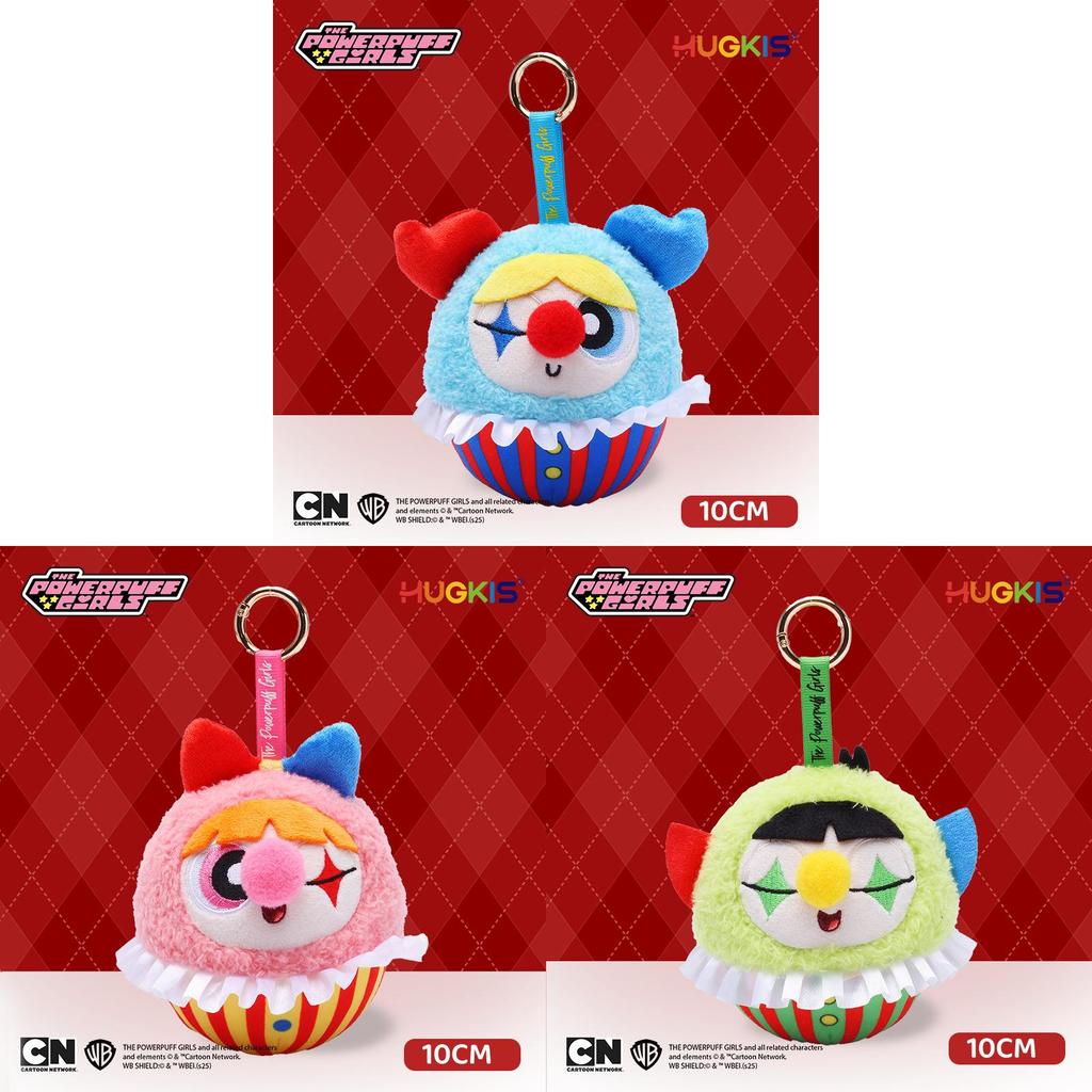 The Powerpuff Girls Polyester Plush Keychain With Cartoon Clown Design For Kids And Collectors