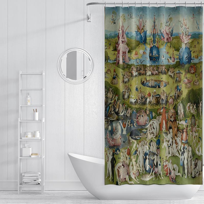 Gaslight Gatekeep Girlboss Lustgården Duschdraperiset med öljetter och krokar för badrumsinredning