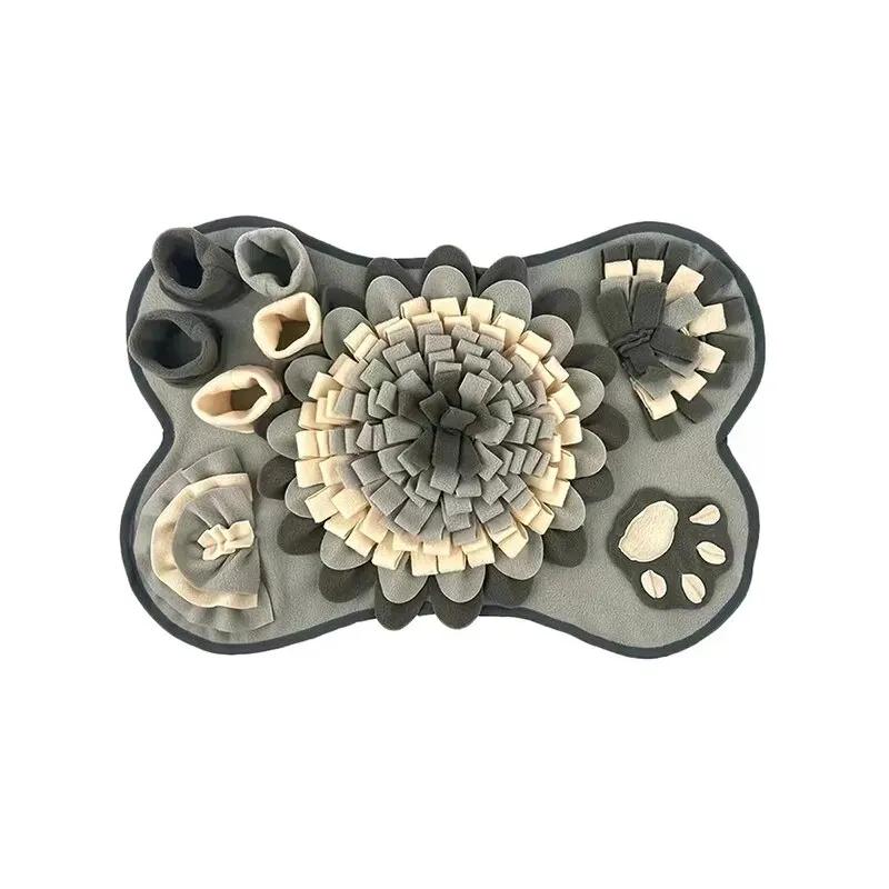 Interactive Dog Smell Training Mat New Pet Foraging Entertainment Slow Food Blanket Educational Interactive Pet Toys серый