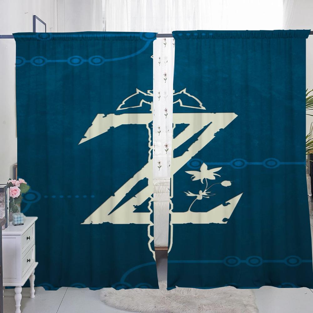Home Interior Küchenvorhänge für Wohnzimmer 2 Stück Verdunkelungsvorhänge Türvorhang Z-zelda-a Trennwand Schlafzimmerdekoration